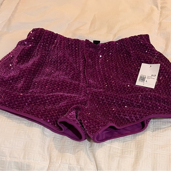 F21 Sequin Fuchsia Shorts Large
Sequin Velour Barbie Fuscia shorts - Picture 3 of 9